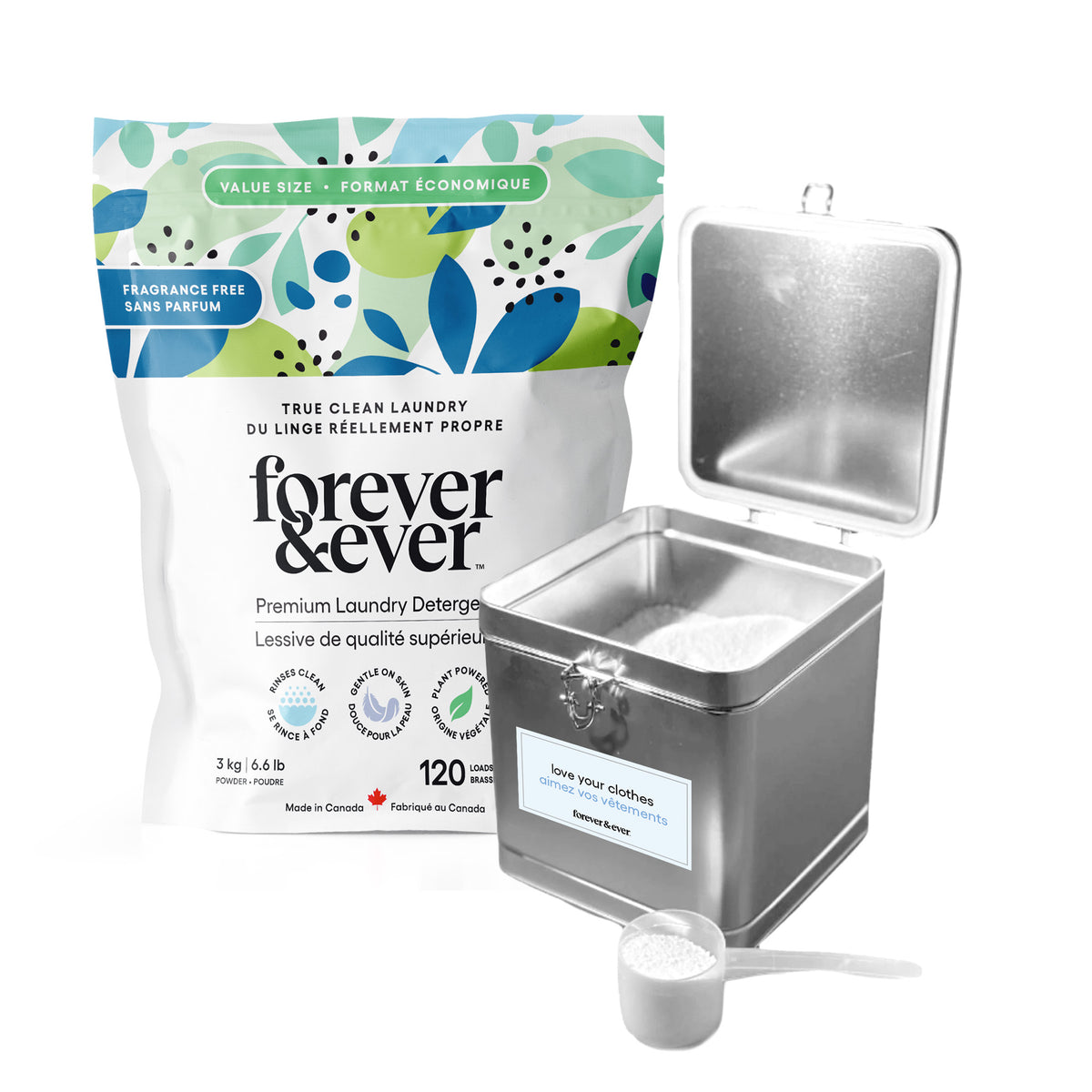 Forever & Ever Premium Laundry Powder 3kg Pouch + Refillable Container - SAVE 15%