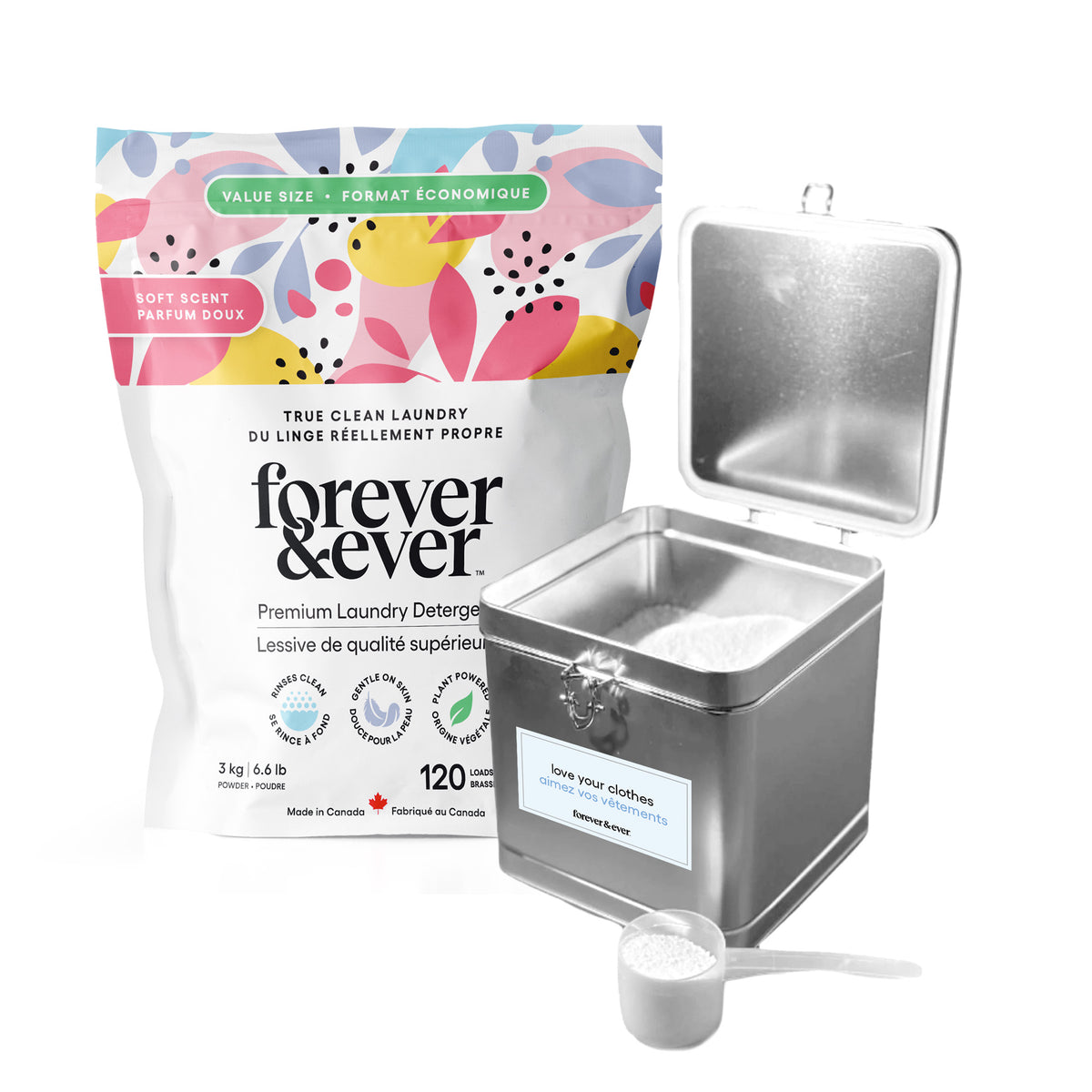 Forever & Ever Premium Laundry Powder 3kg Pouch + Refillable Container - SAVE 15%